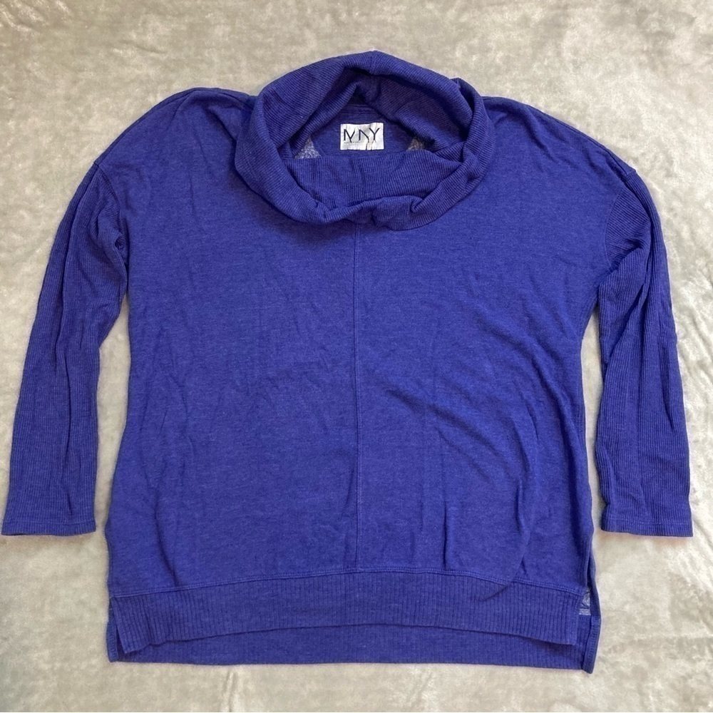 Marc New York Performance Cowl Tube Neck Waffle Knit Sleeves XL Blueberry